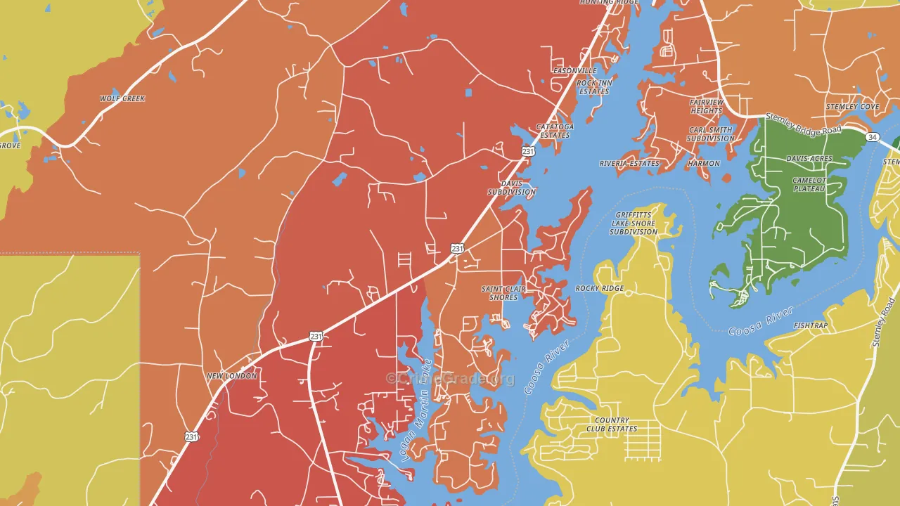 35054, AL Map of Drug-Related Crime Rates