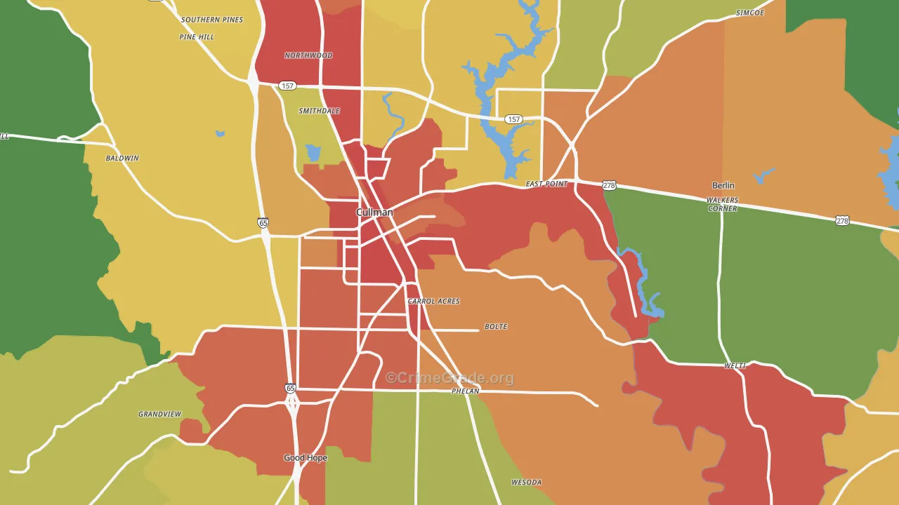 35055, AL Map of Drug-Related Crime Rates
