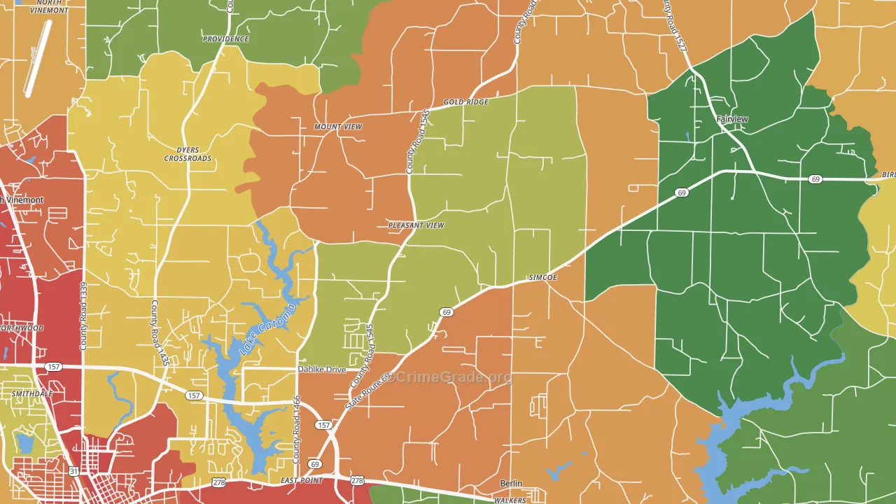 35058, AL Map of Drug-Related Crime Rates