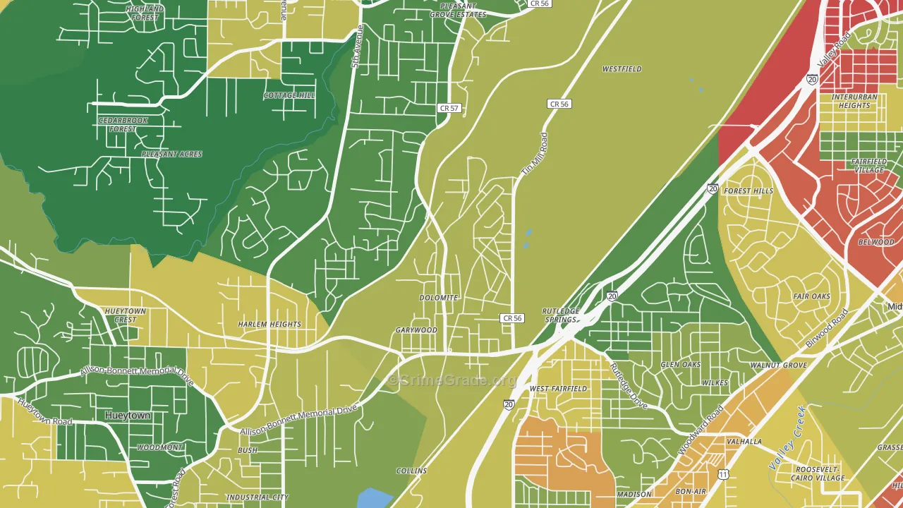 35061, AL Map of Drug-Related Crime Rates