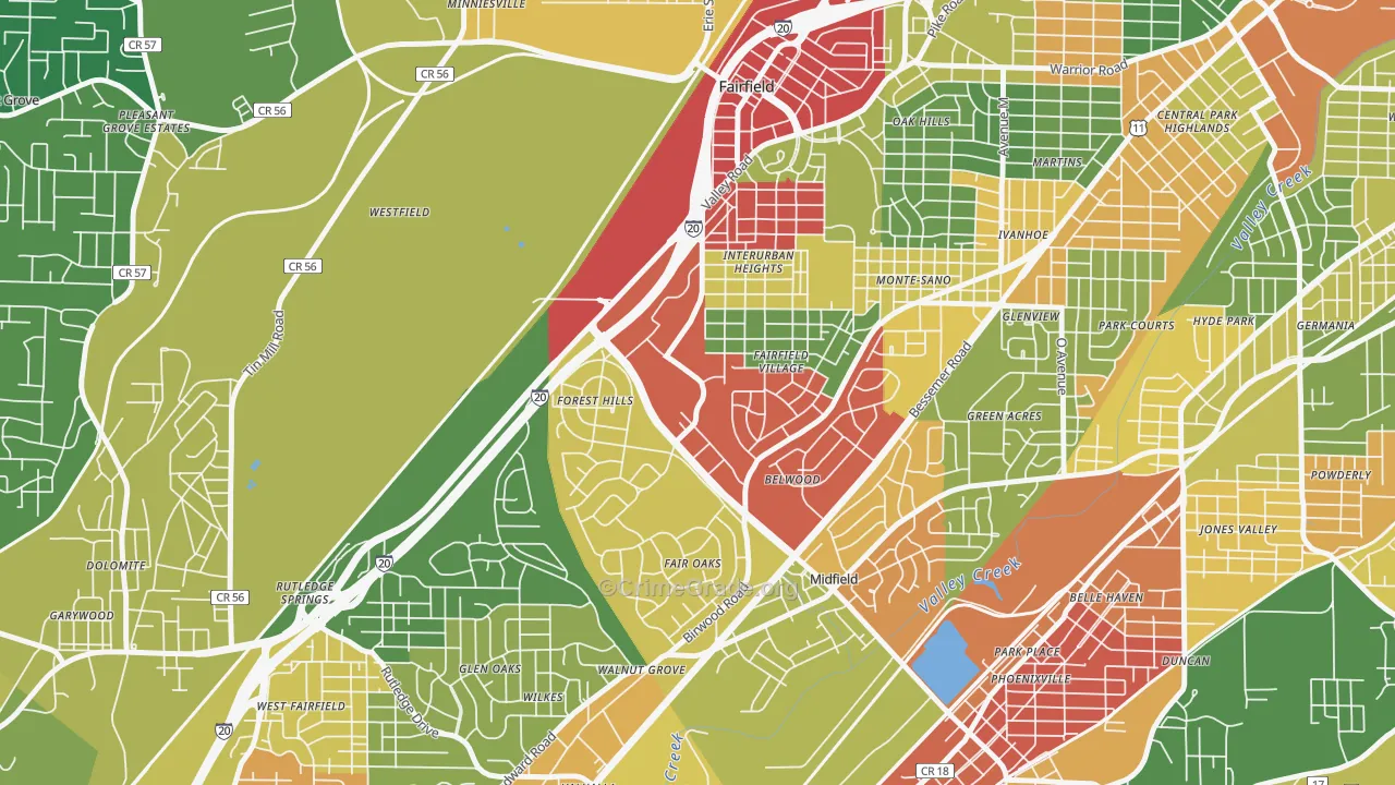 35064, AL Map of Drug-Related Crime Rates