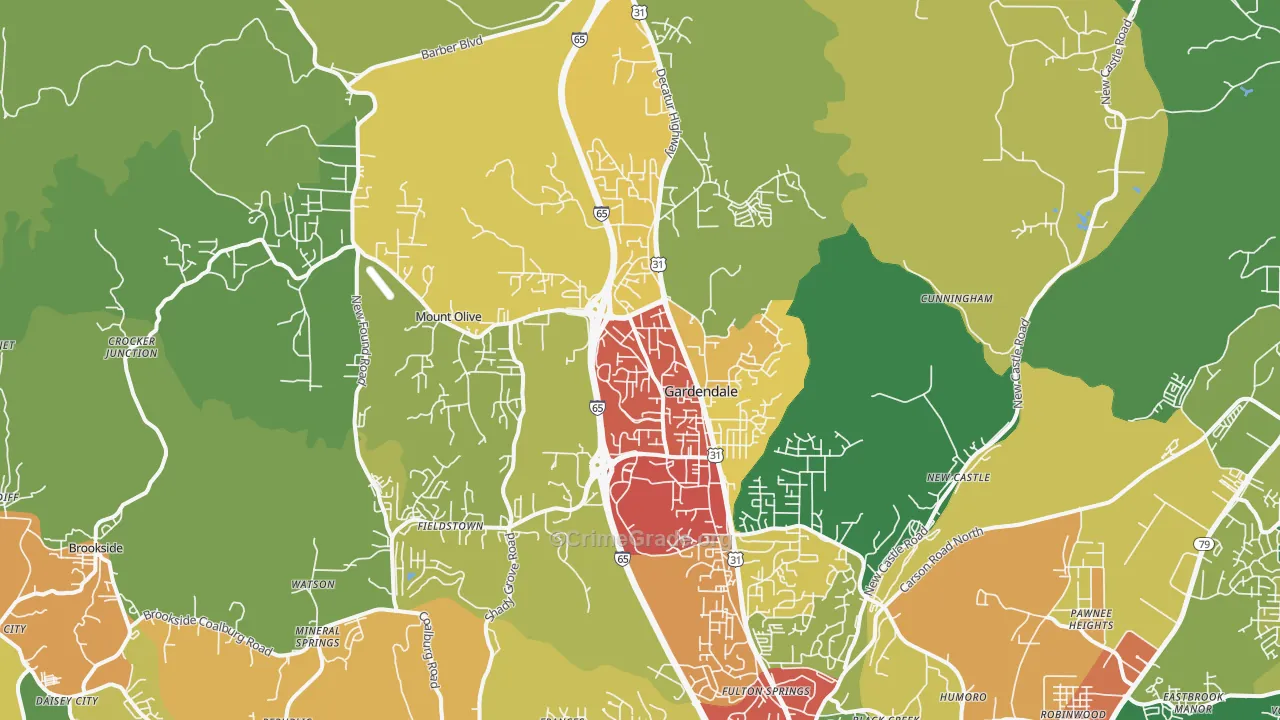 35071, AL Map of Drug-Related Crime Rates