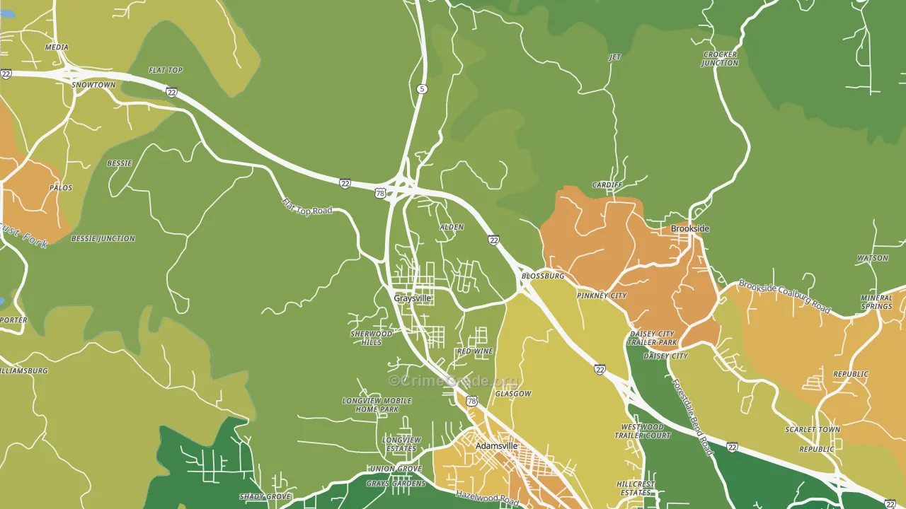 35073, AL Map of Drug-Related Crime Rates