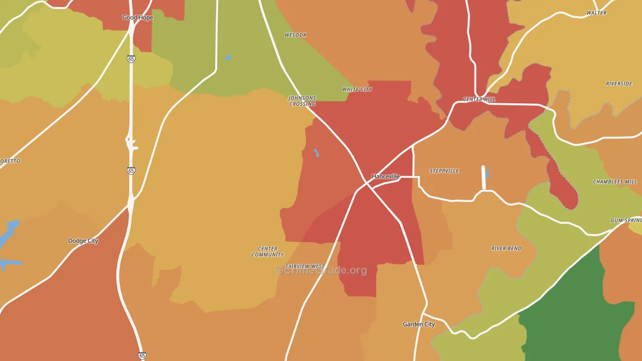 35077, AL Map of Drug-Related Crime Rates