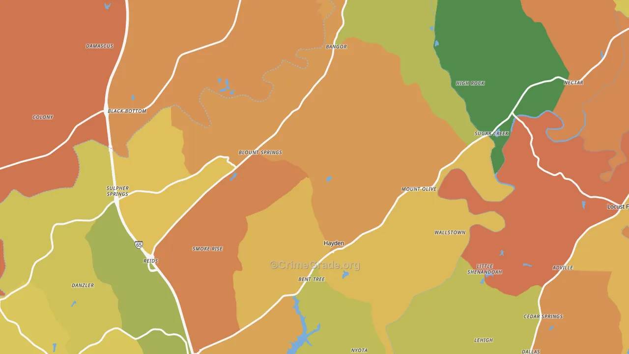 35079, AL Map of Drug-Related Crime Rates