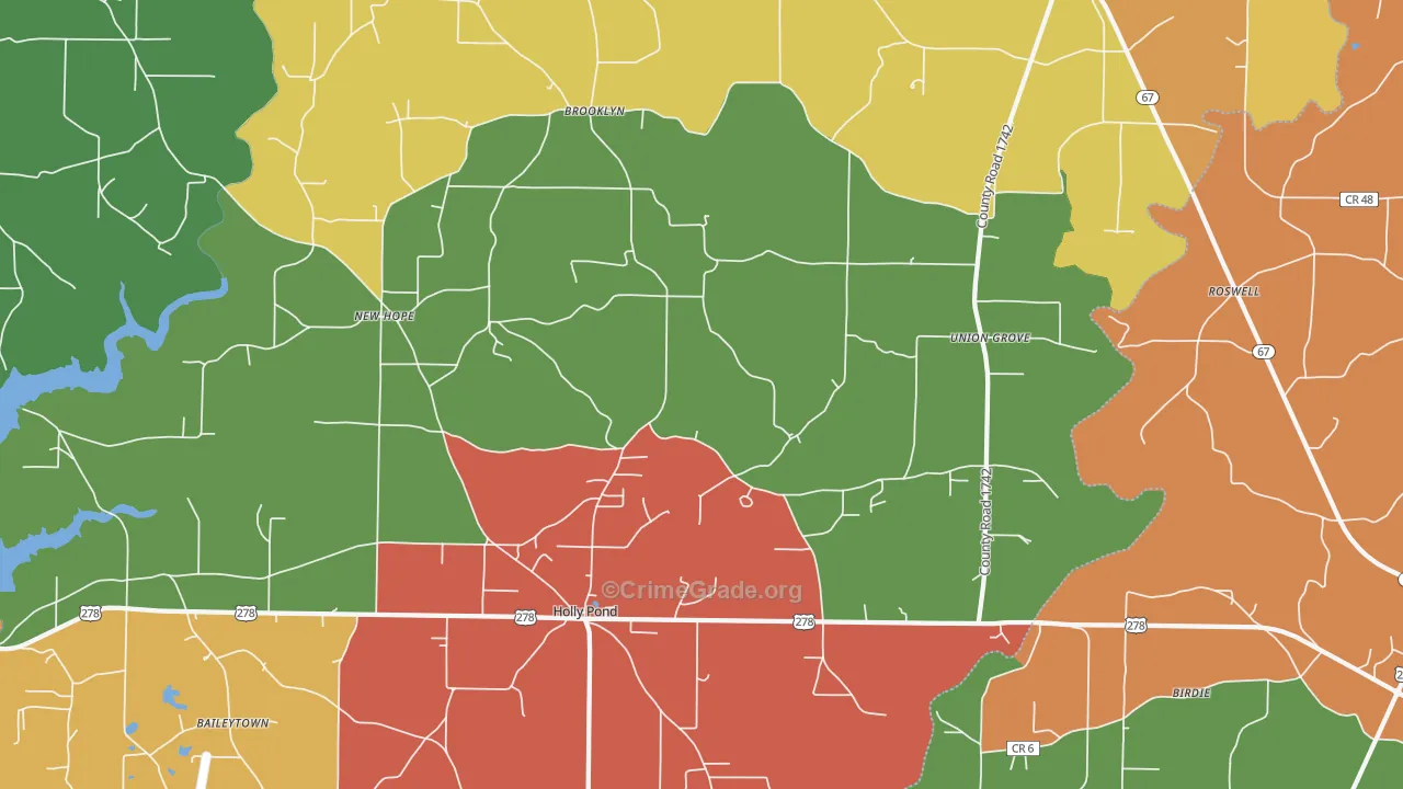 35083, AL Map of Drug-Related Crime Rates