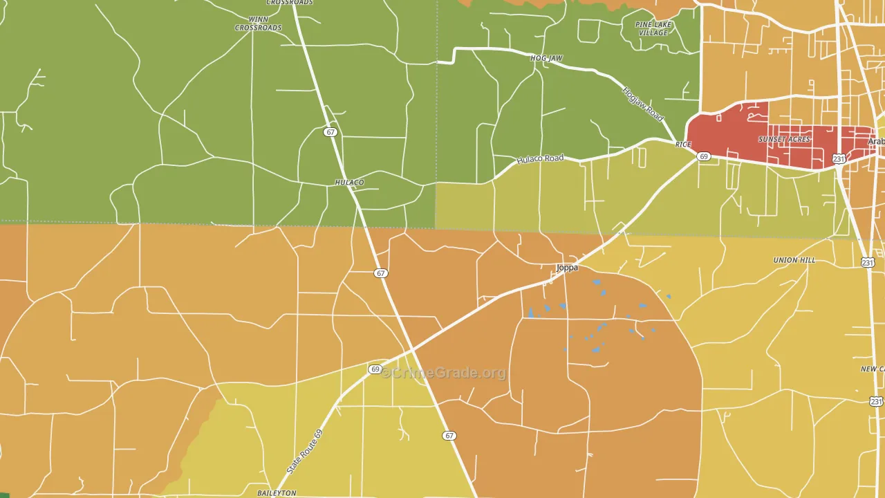 35087, AL Map of Drug-Related Crime Rates