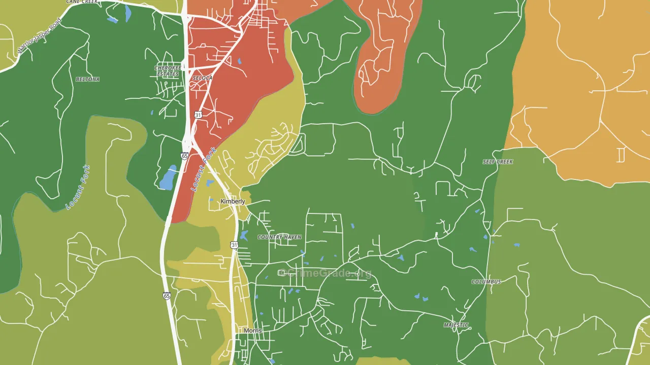 35091, AL Map of Drug-Related Crime Rates