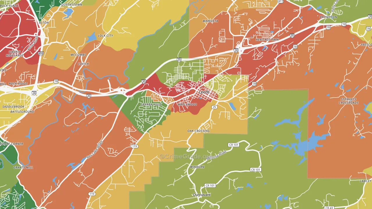 35094, AL Map of Drug-Related Crime Rates