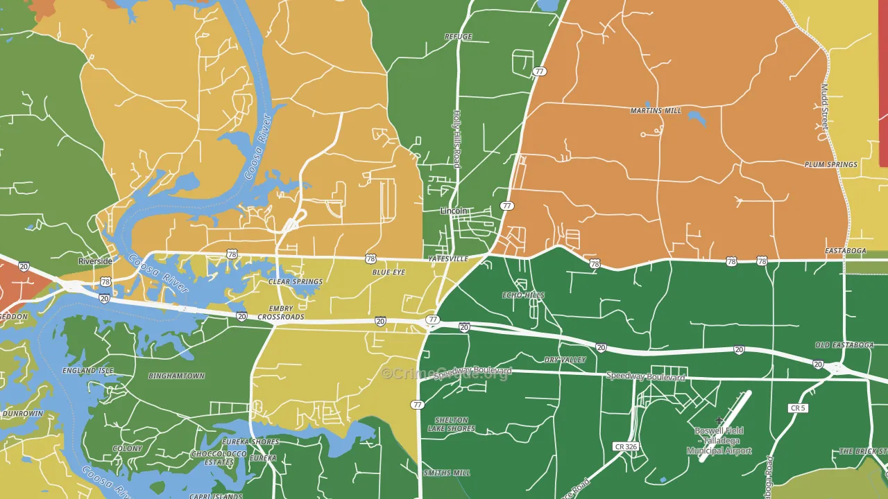 35096, AL Map of Drug-Related Crime Rates
