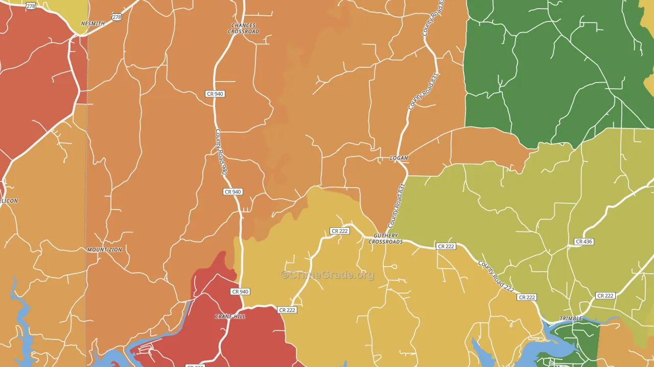 35098, AL Map of Drug-Related Crime Rates