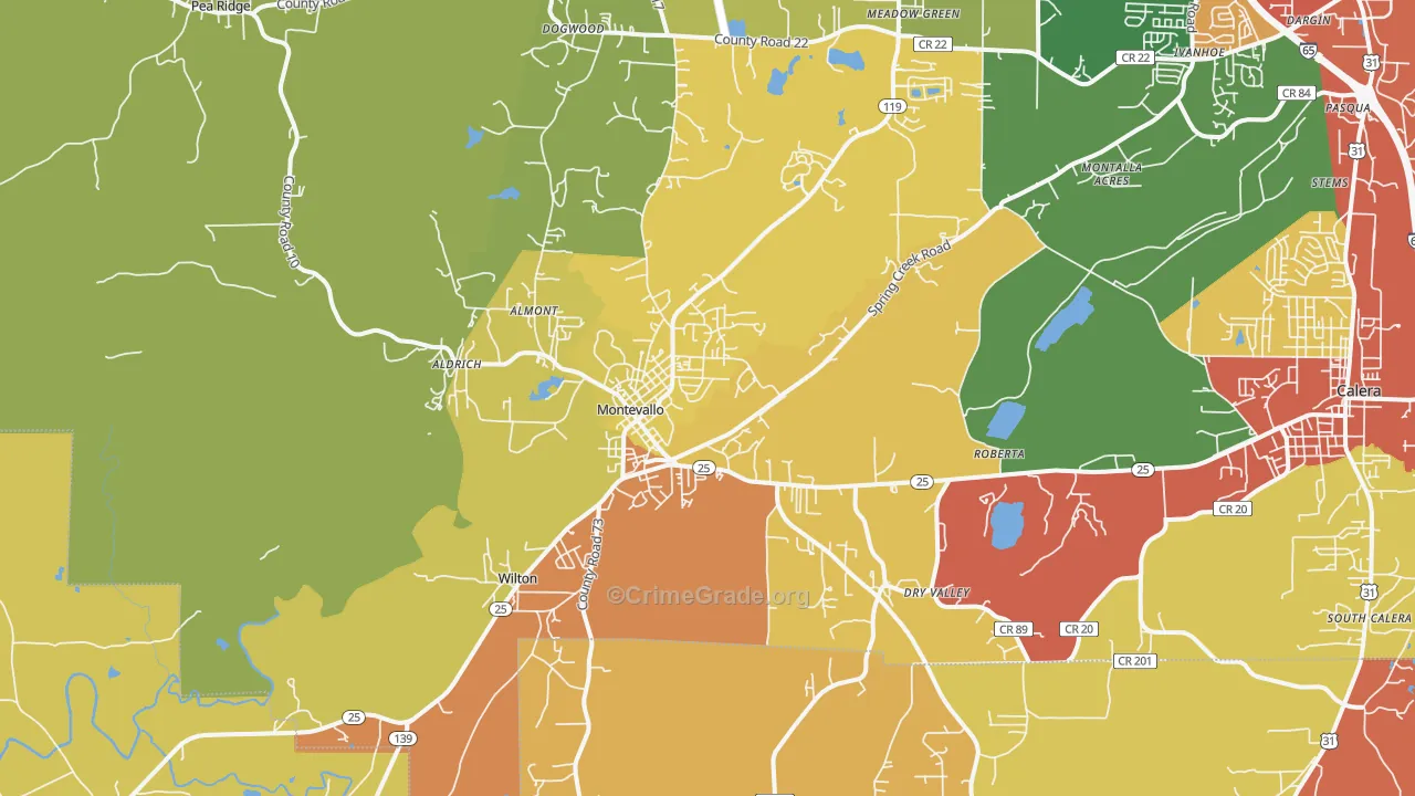 35115, AL Map of Drug-Related Crime Rates