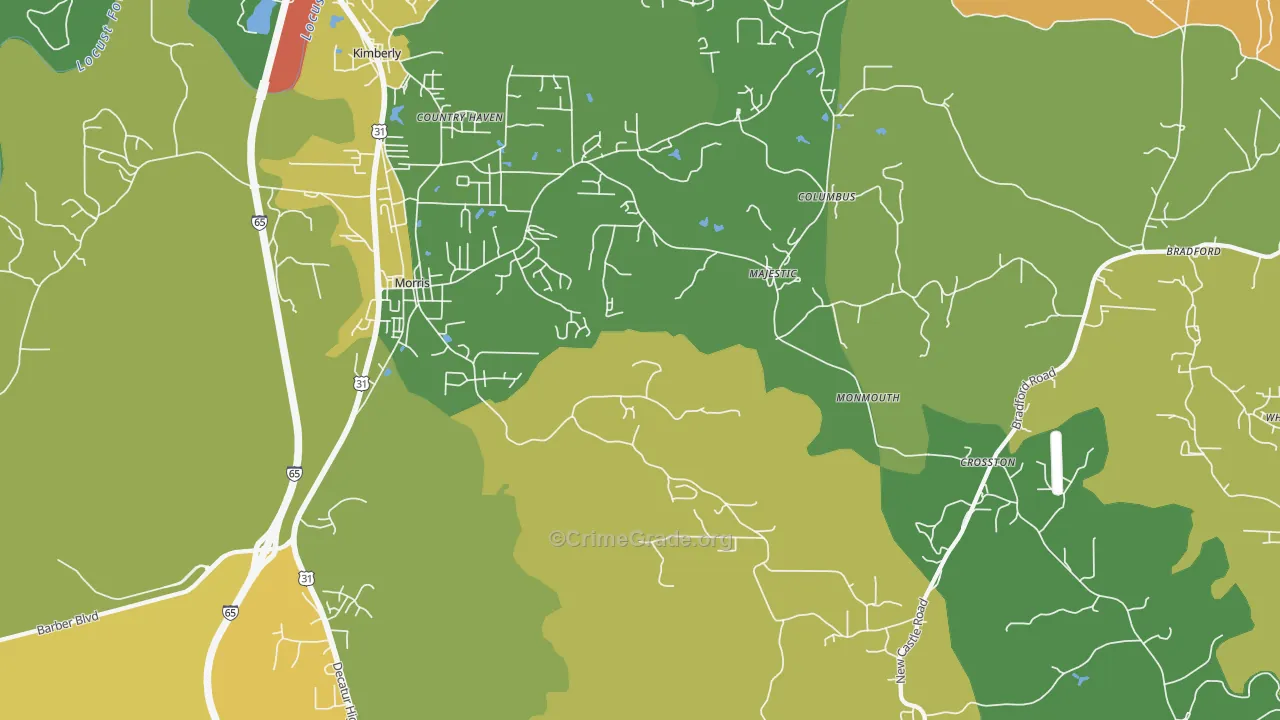 35116, AL Map of Drug-Related Crime Rates