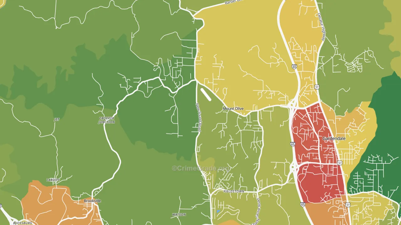 35117, AL Map of Drug-Related Crime Rates