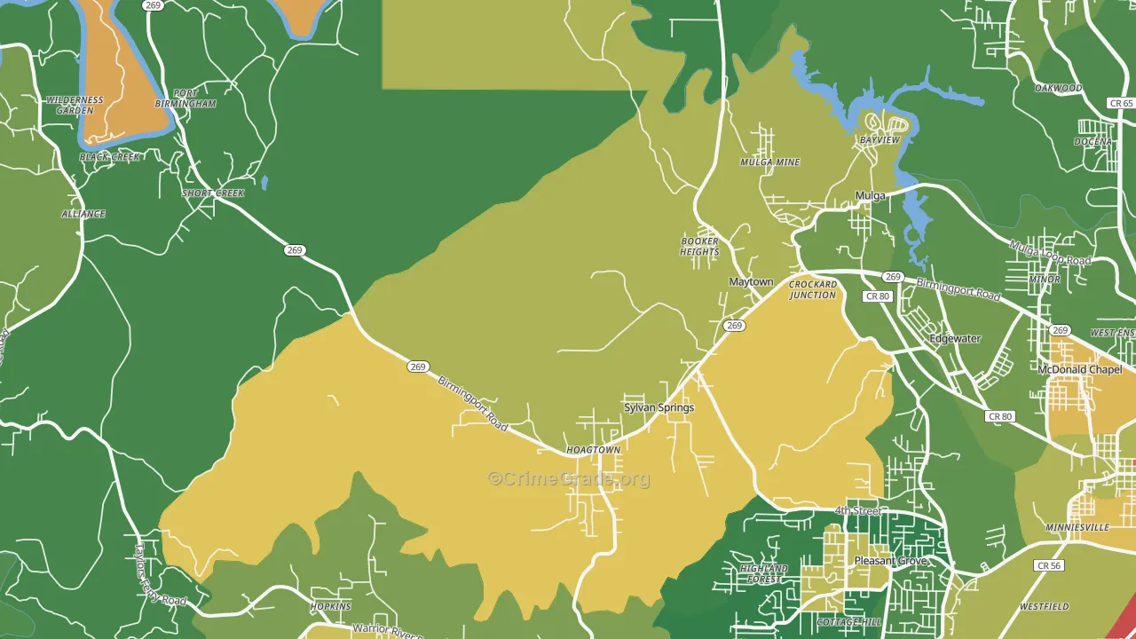 35118, AL Map of Drug-Related Crime Rates