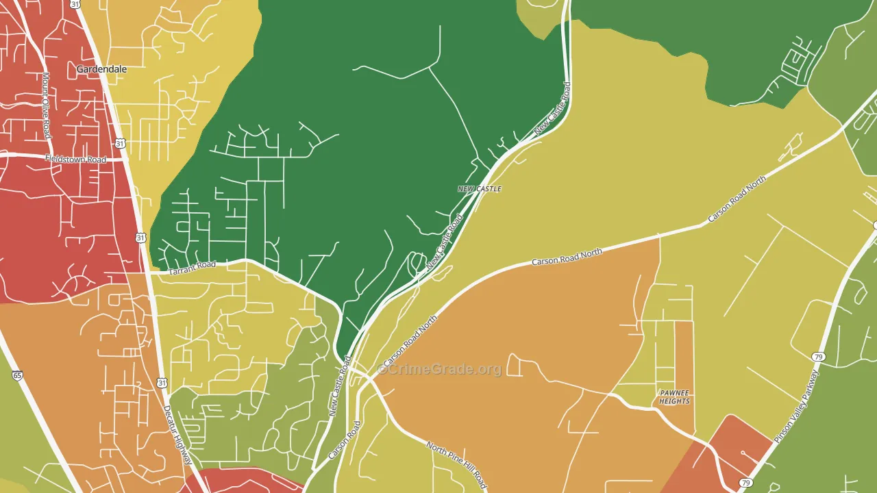 35119, AL Map of Drug-Related Crime Rates