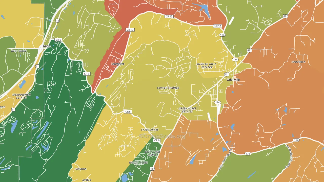 35120, AL Map of Drug-Related Crime Rates