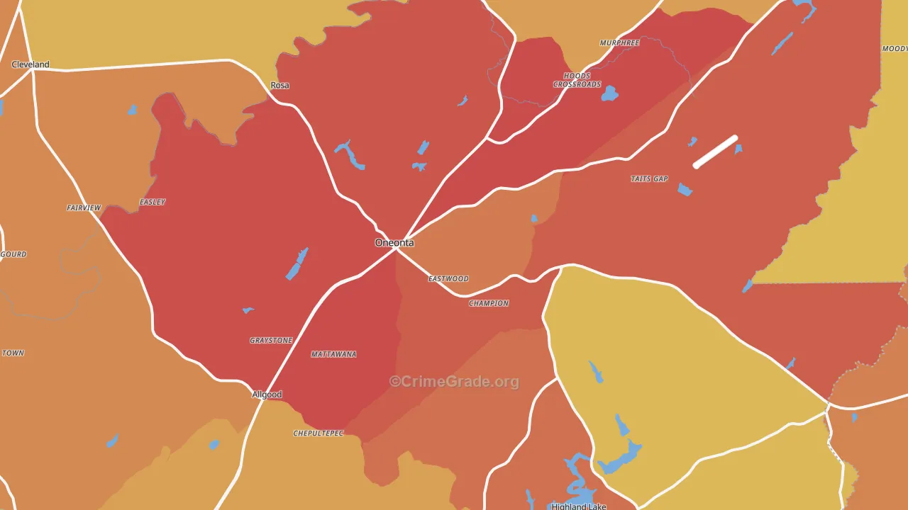 35121, AL Map of Drug-Related Crime Rates