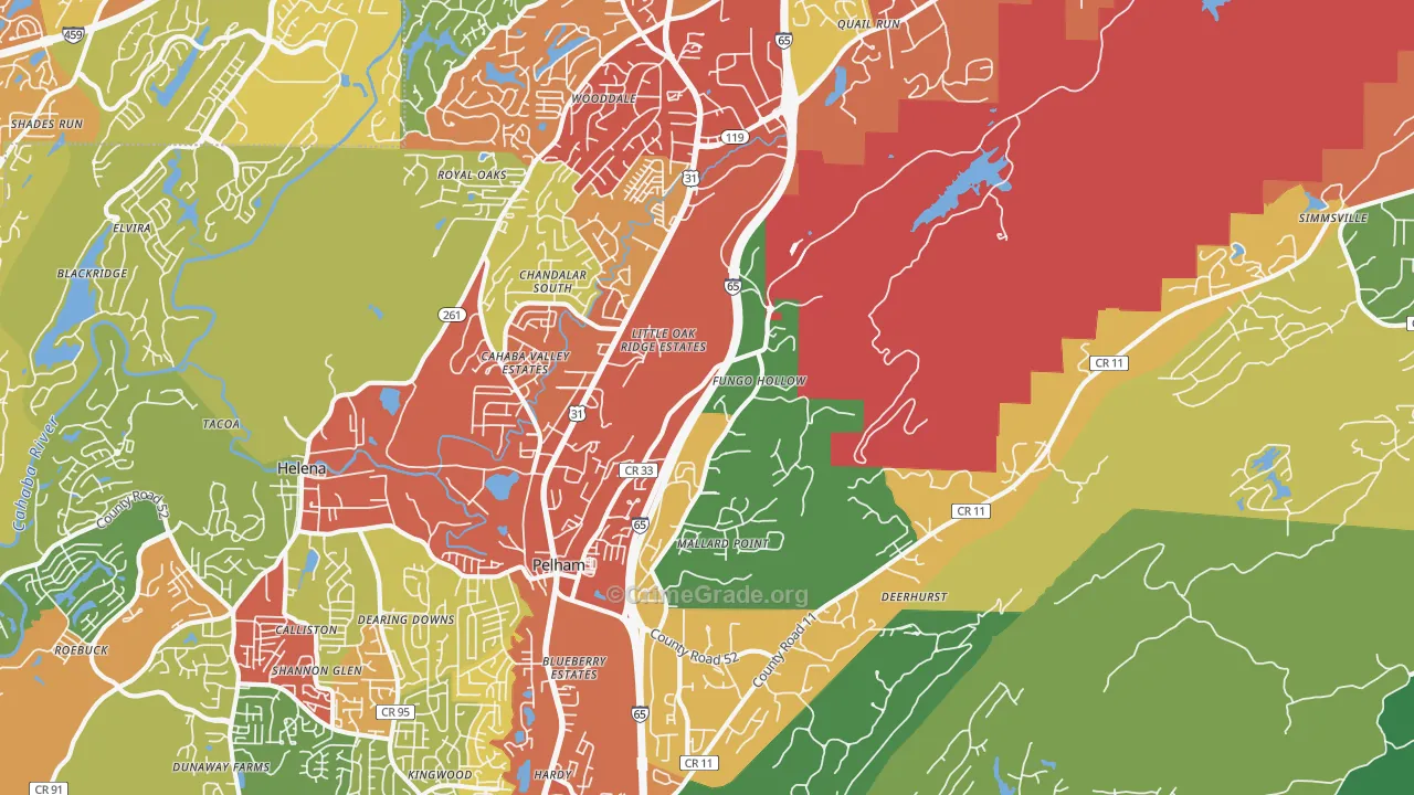 35124, AL Map of Drug-Related Crime Rates