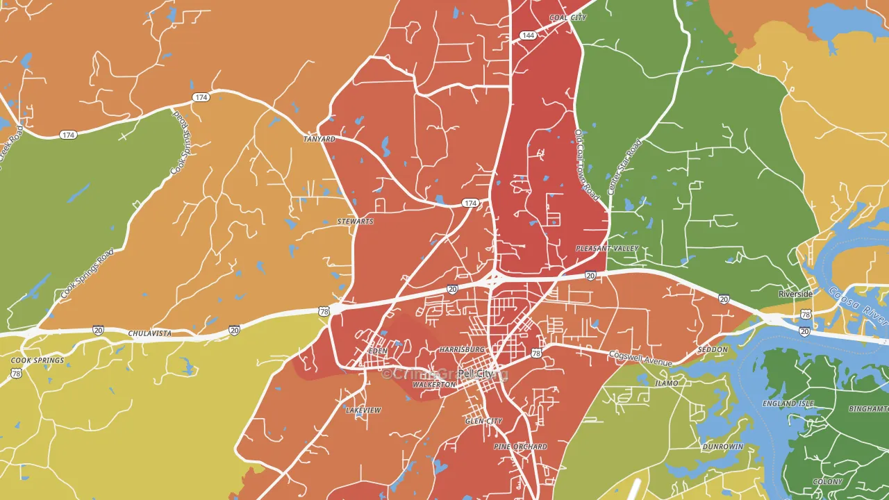 35125, AL Map of Drug-Related Crime Rates