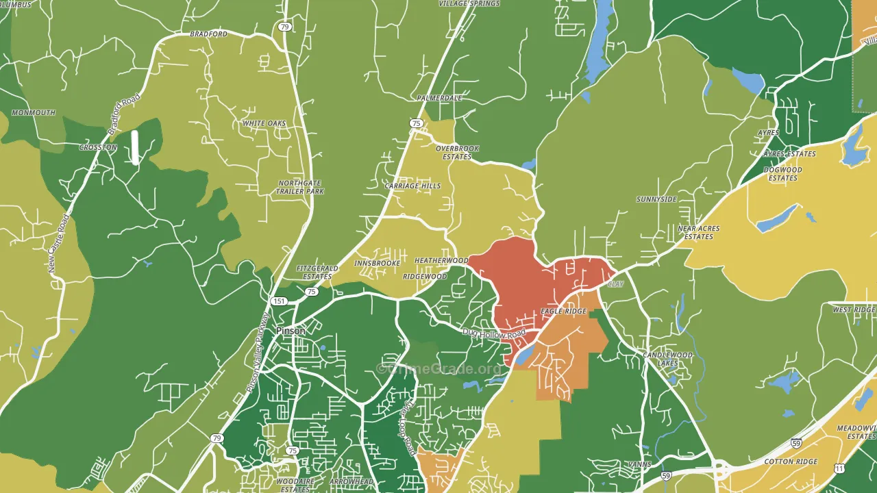 35126, AL Map of Drug-Related Crime Rates