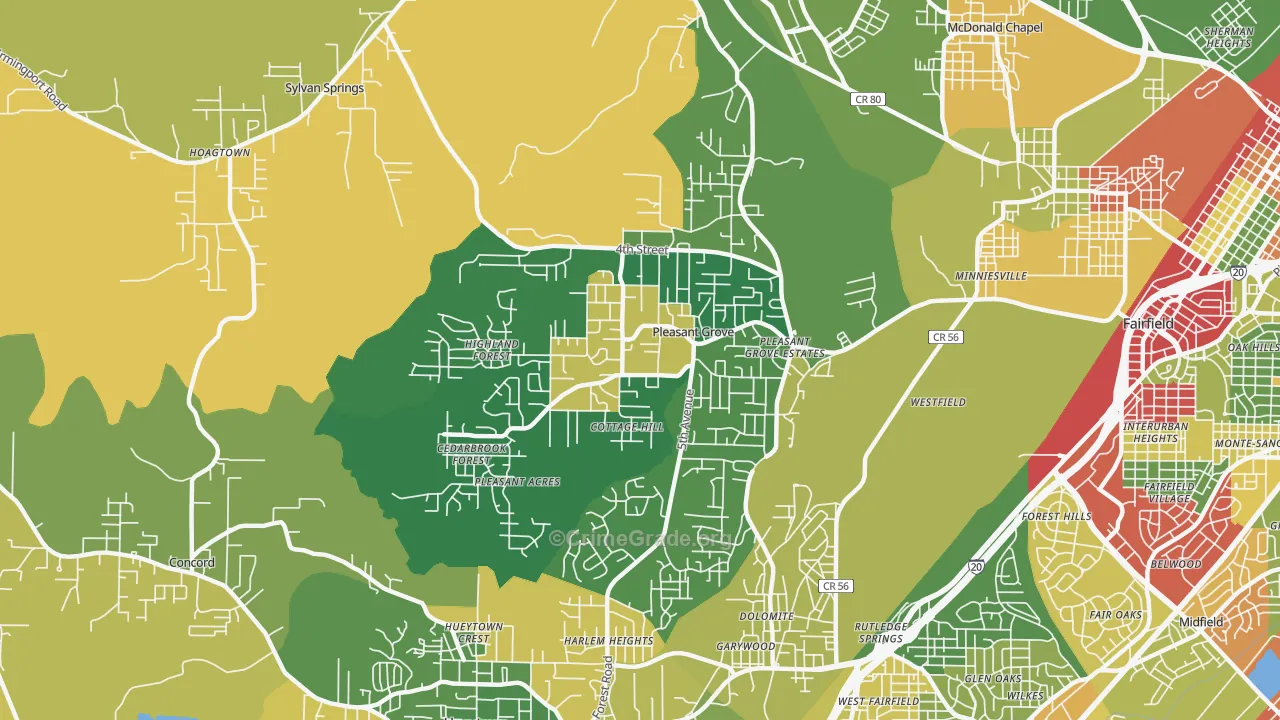 35127, AL Map of Drug-Related Crime Rates