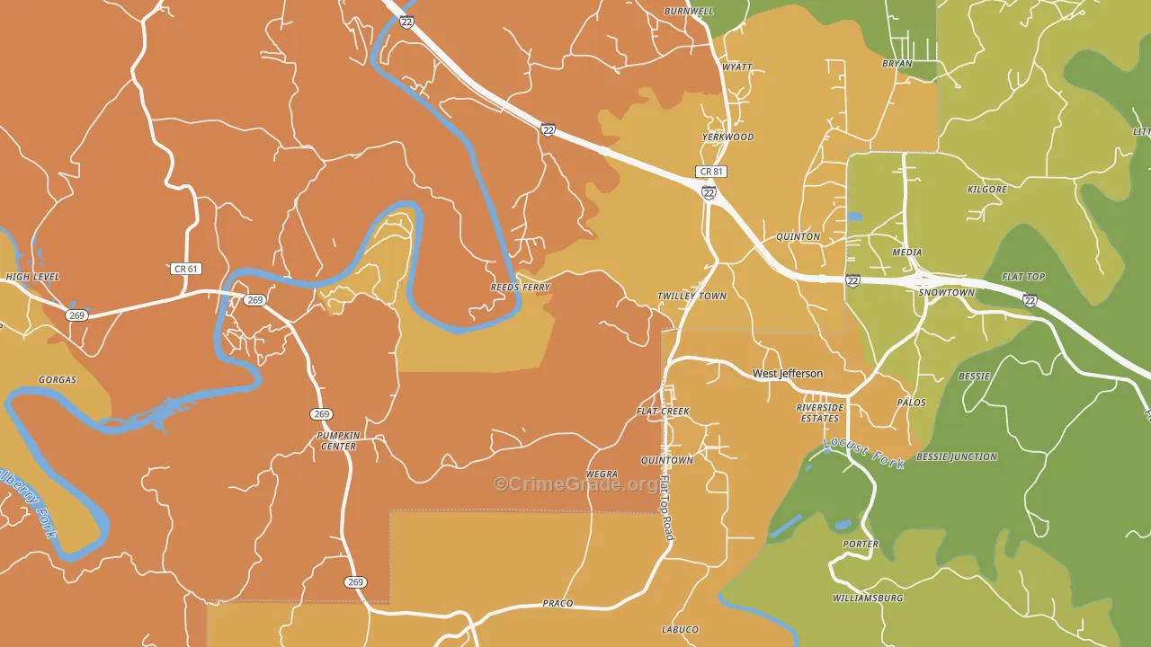 35130, AL Map of Drug-Related Crime Rates