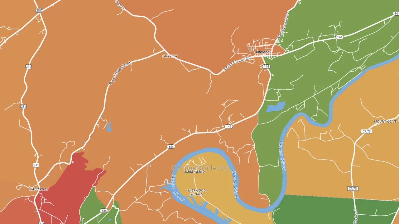 35131, AL Map of Drug-Related Crime Rates