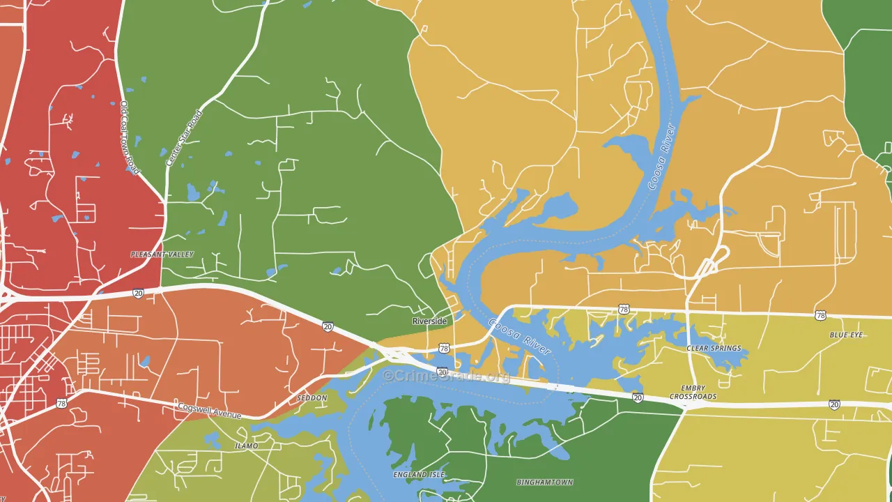 35135, AL Map of Drug-Related Crime Rates