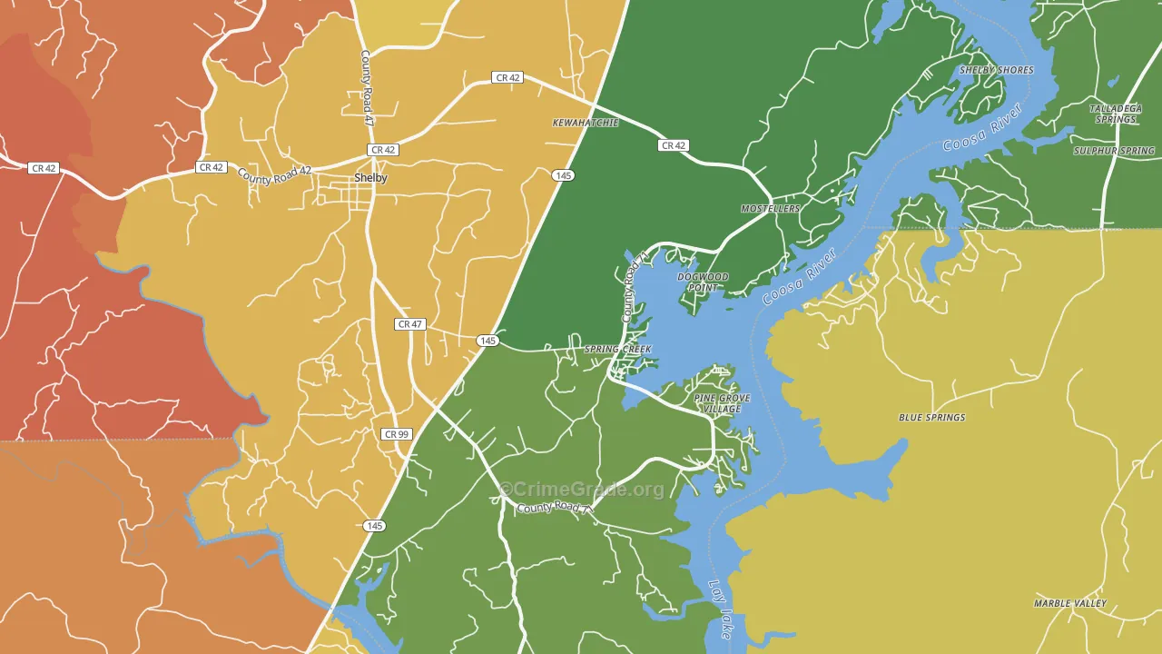35143, AL Map of Drug-Related Crime Rates