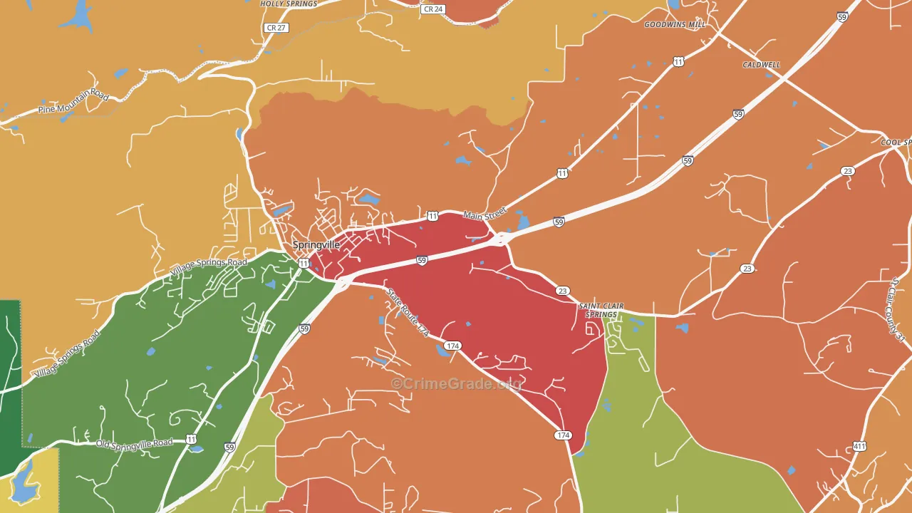 35146, AL Map of Drug-Related Crime Rates