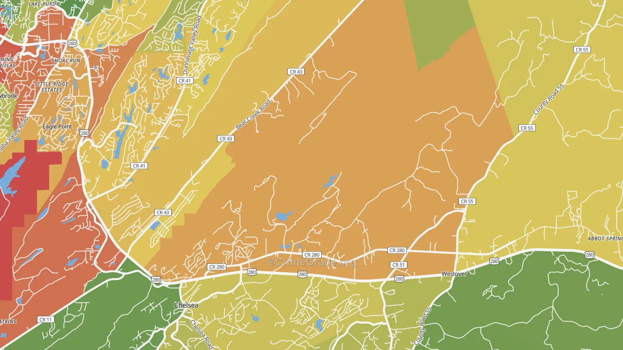 35147, AL Map of Drug-Related Crime Rates
