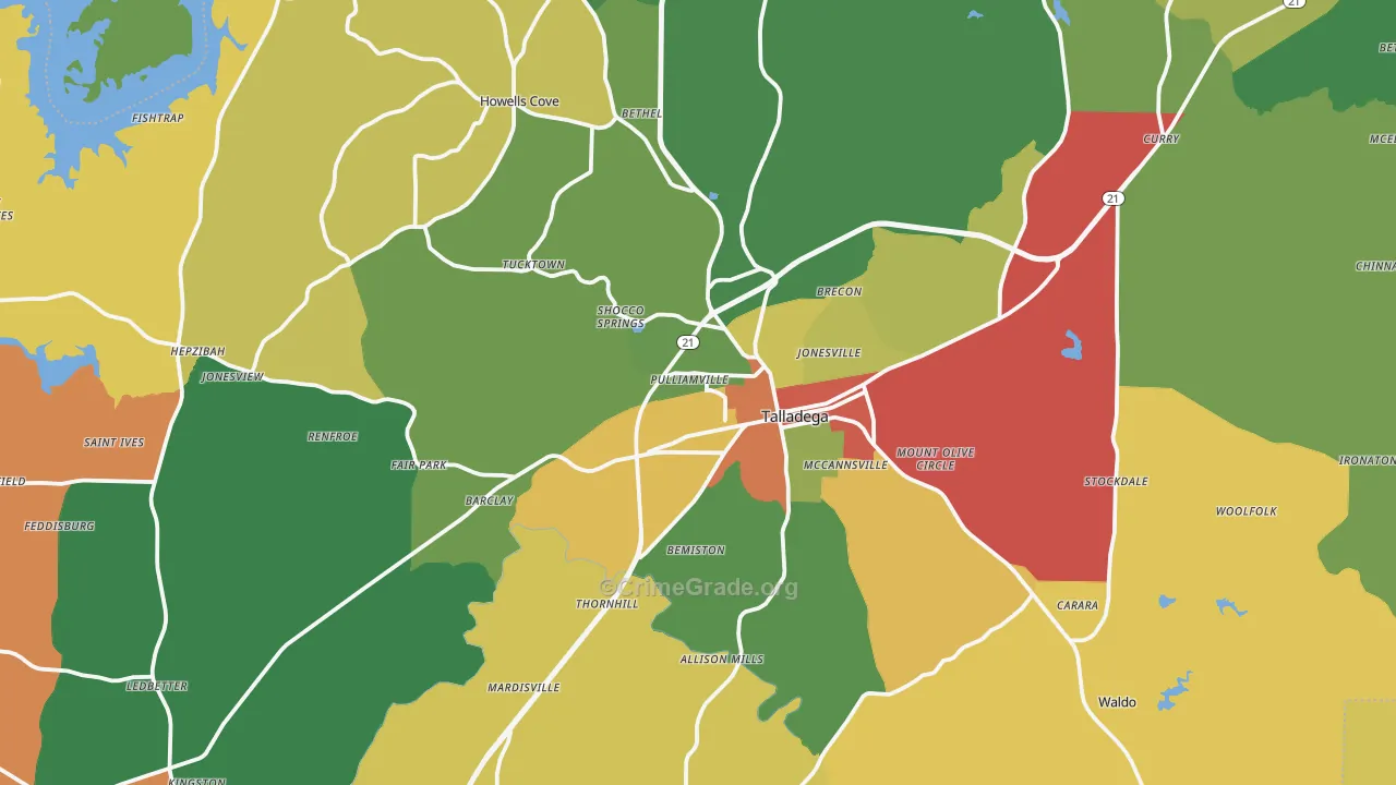 35160, AL Map of Drug-Related Crime Rates