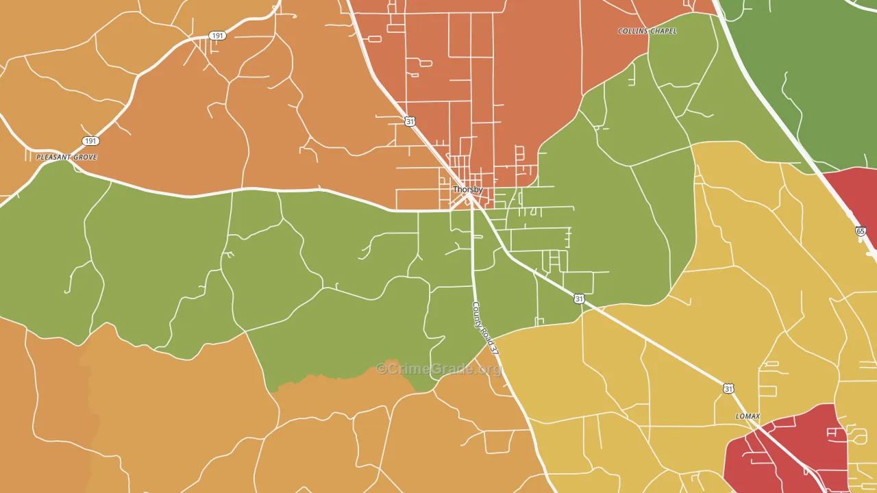 35171, AL Map of Drug-Related Crime Rates