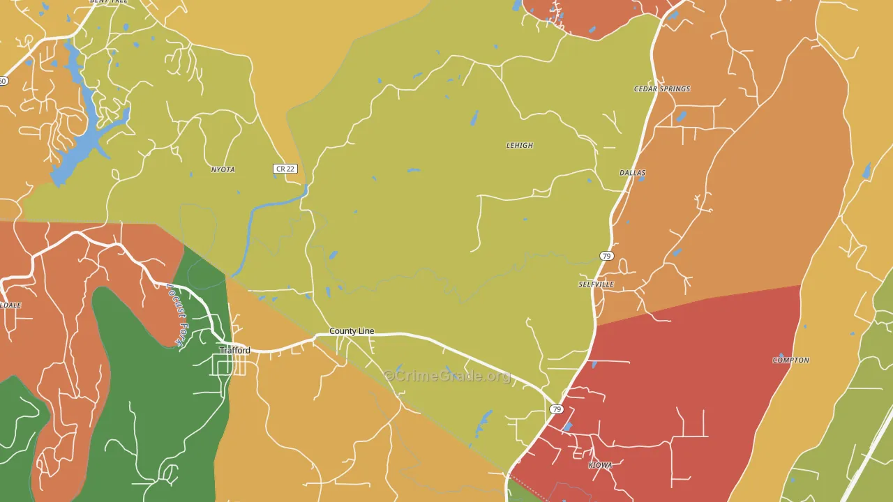 35172, AL Map of Drug-Related Crime Rates