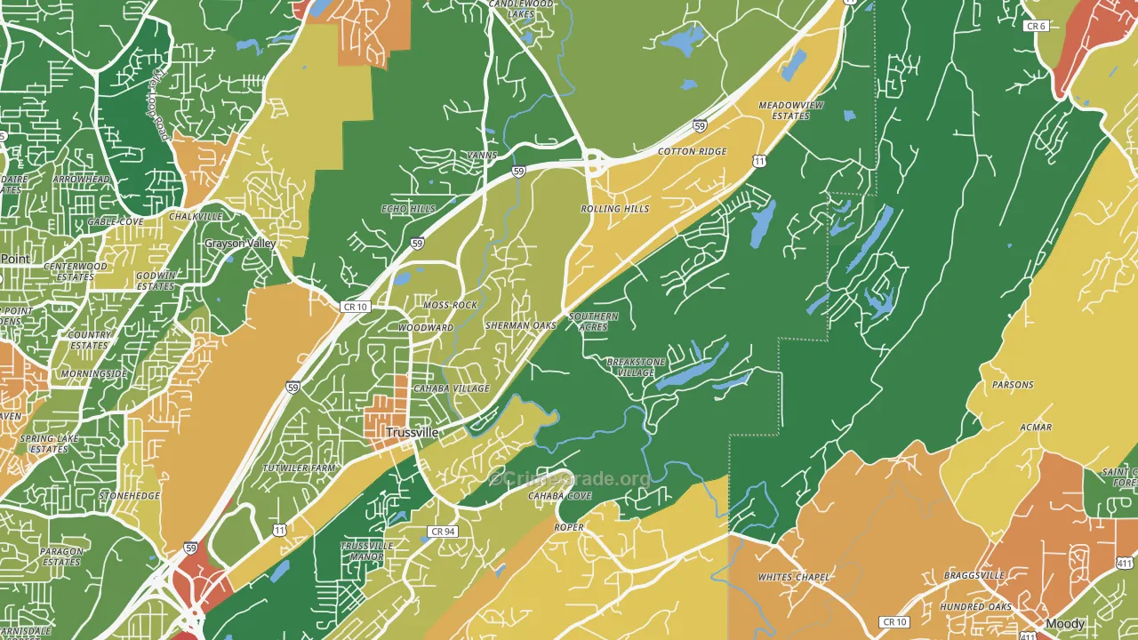 35173, AL Map of Drug-Related Crime Rates