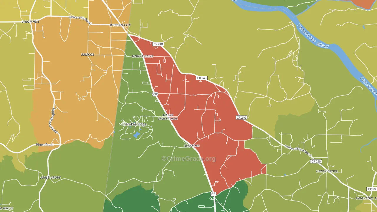 35175, AL Map of Drug-Related Crime Rates