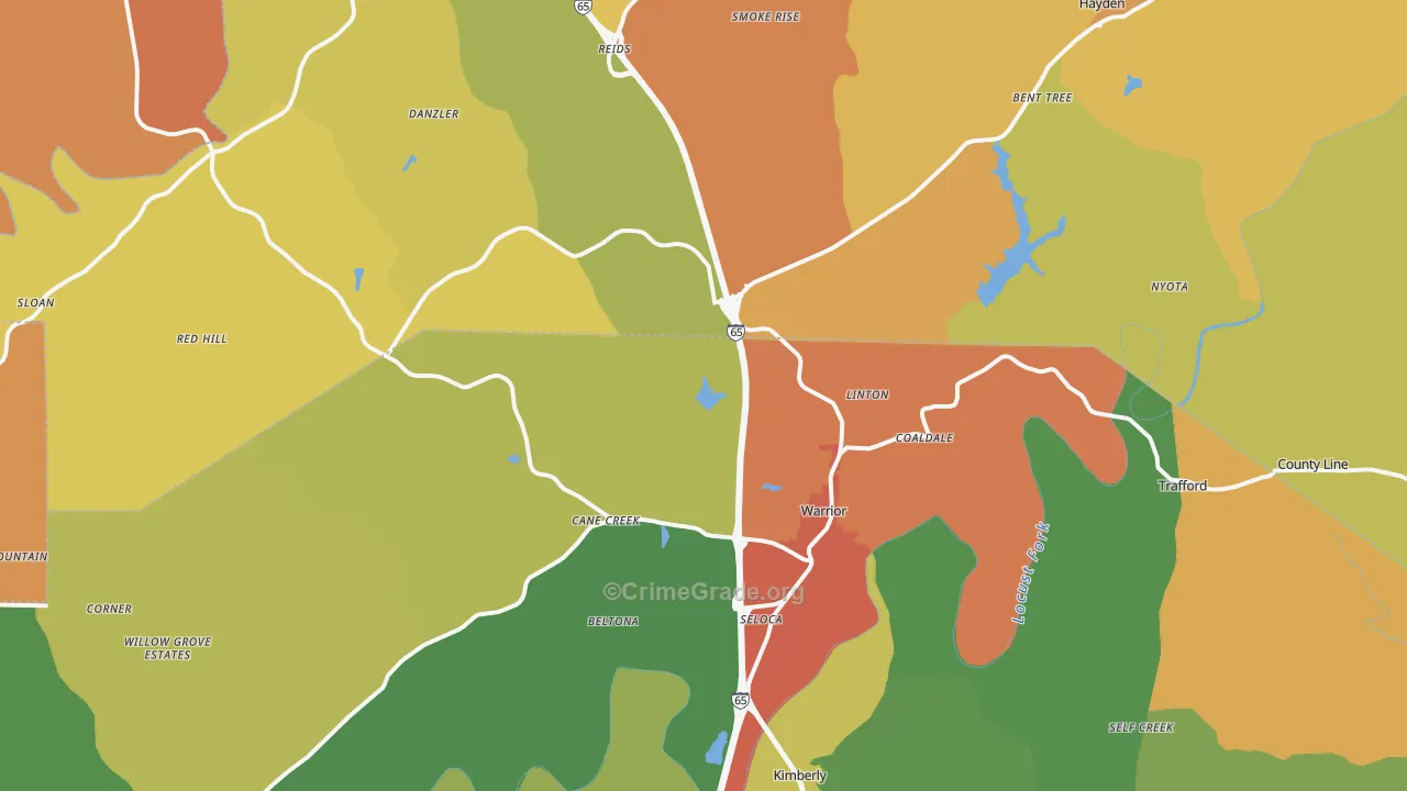 35180, AL Map of Drug-Related Crime Rates