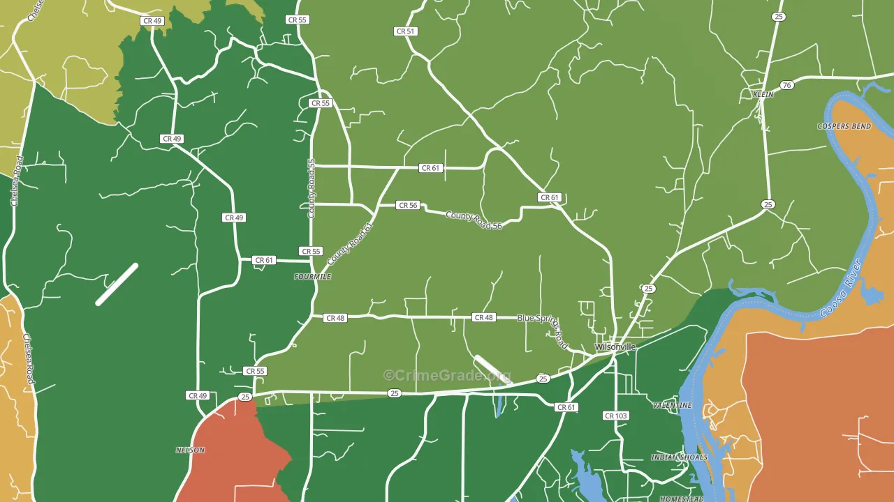 35186, AL Map of Drug-Related Crime Rates