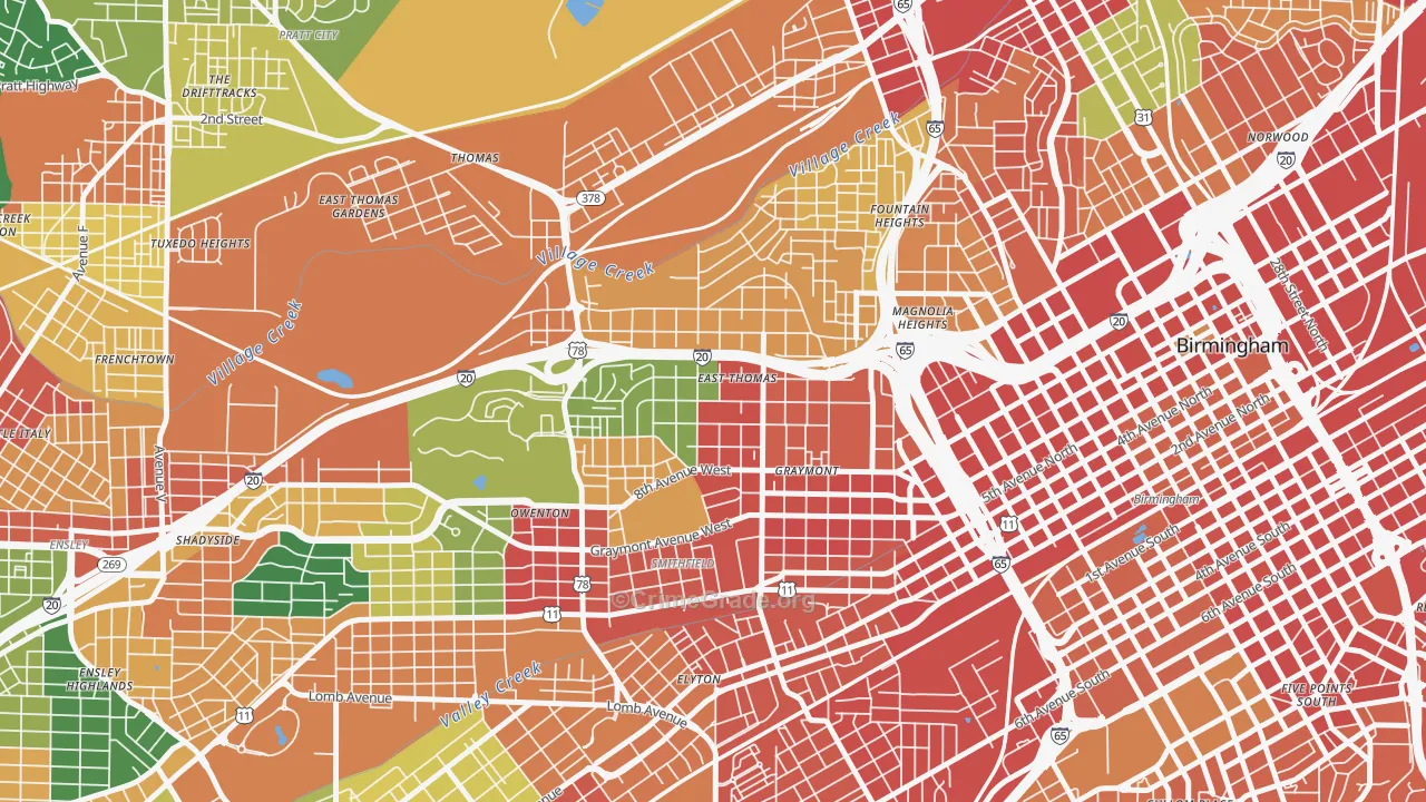 35204, AL Map of Drug-Related Crime Rates
