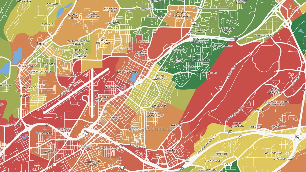 35206, AL Map of Drug-Related Crime Rates