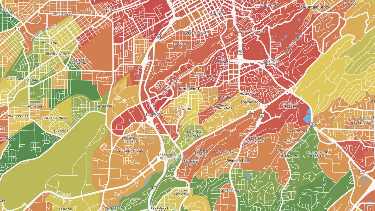 35209, AL Map of Drug-Related Crime Rates