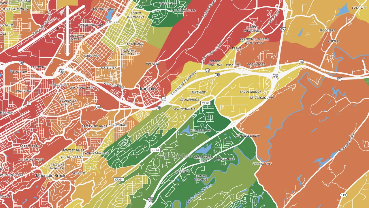 35210, AL Map of Drug-Related Crime Rates