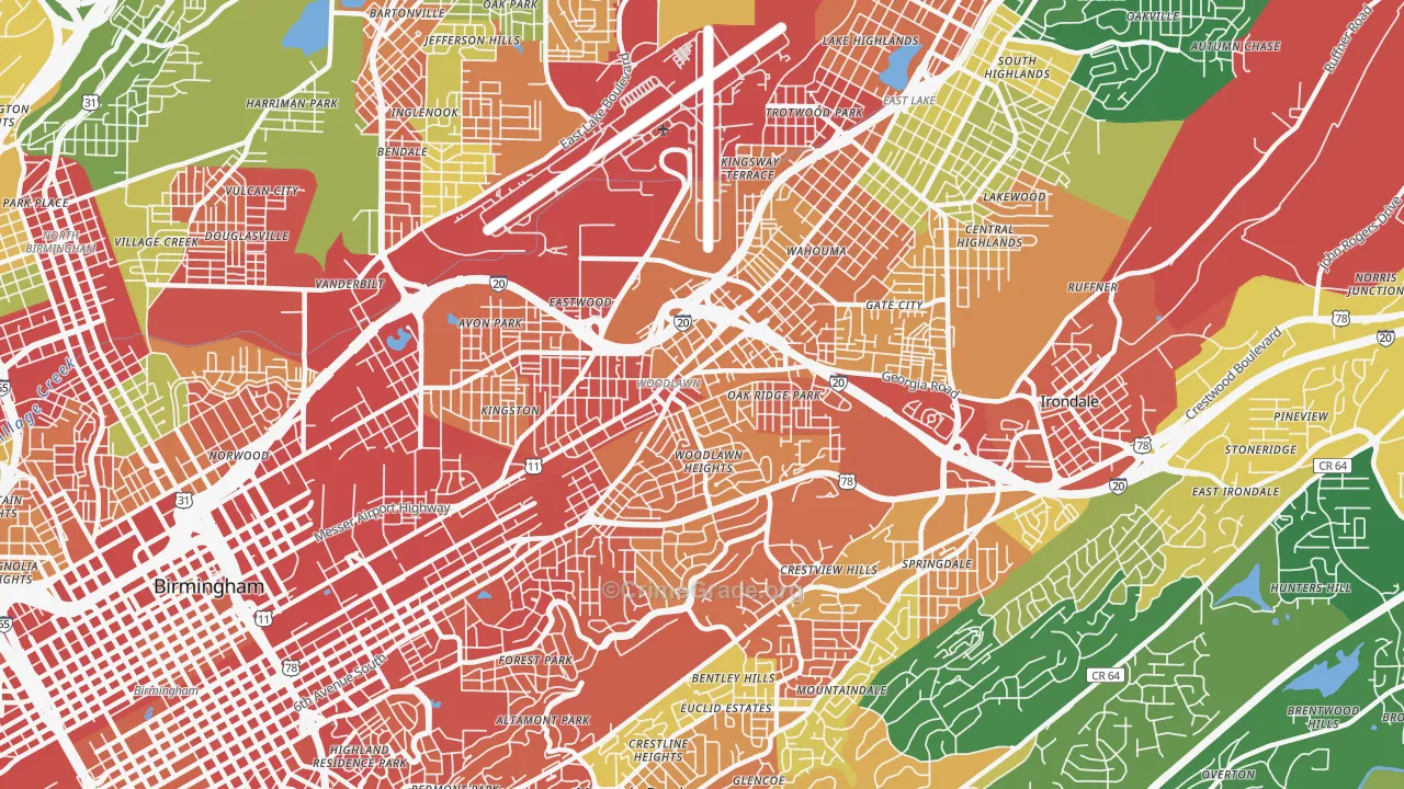 35212, AL Map of Drug-Related Crime Rates