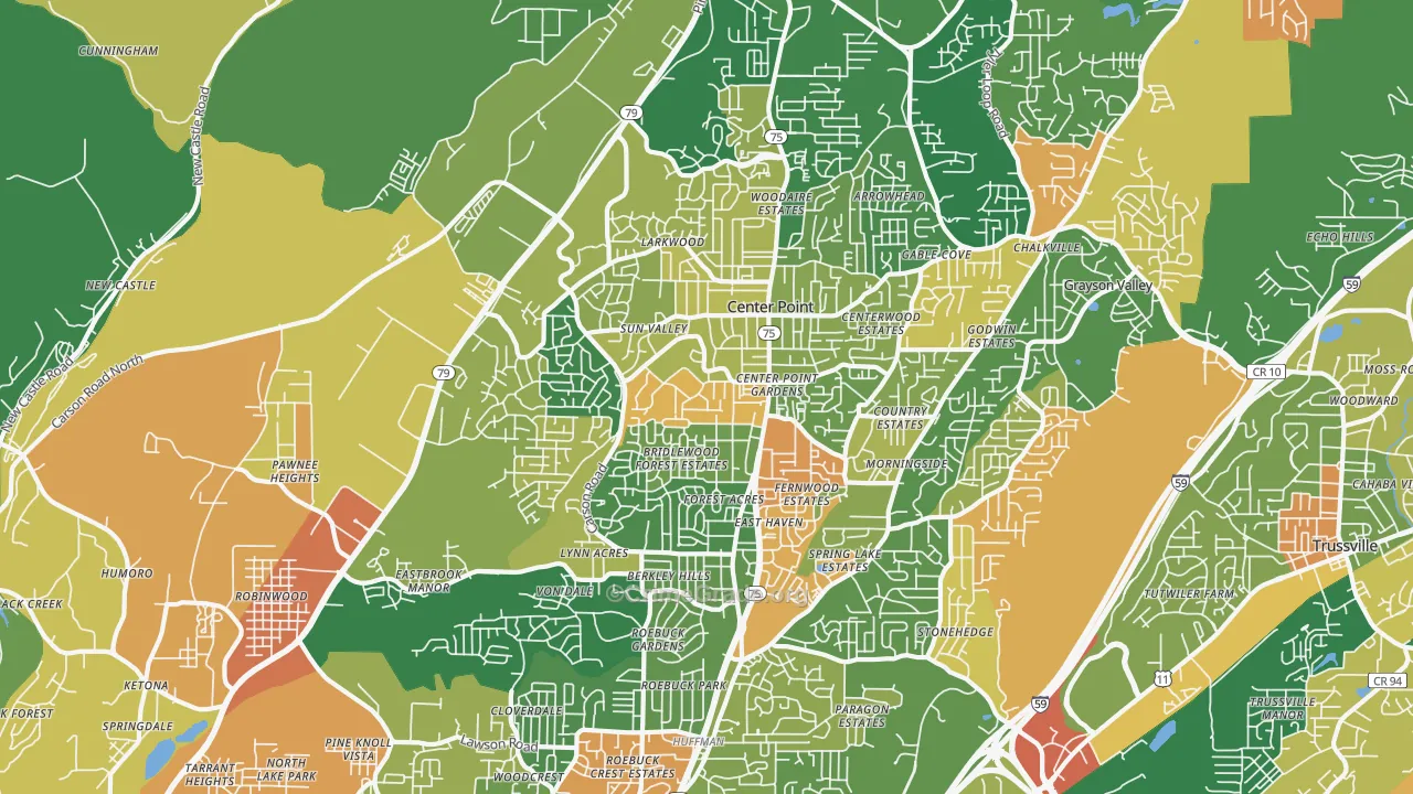 35215, AL Map of Drug-Related Crime Rates
