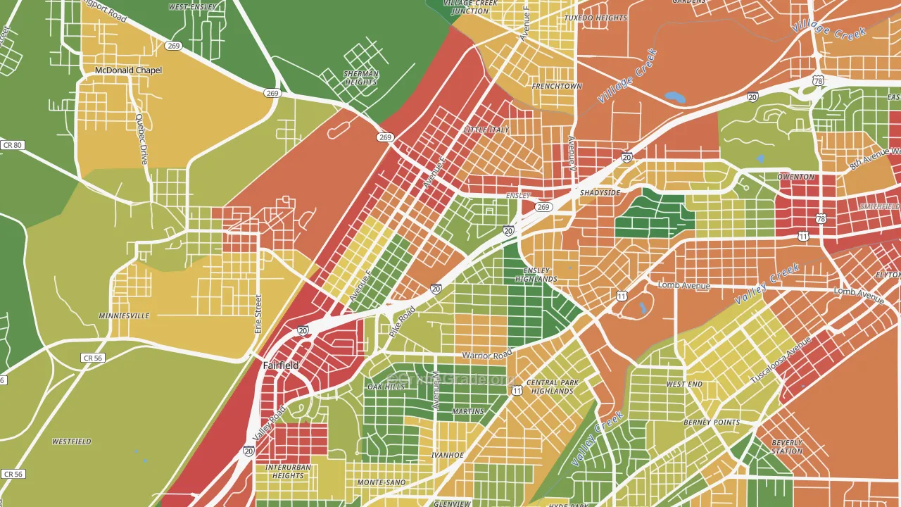 35218, AL Map of Drug-Related Crime Rates