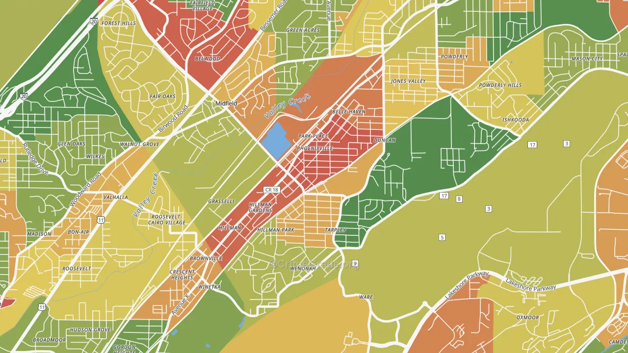 35221, AL Map of Drug-Related Crime Rates