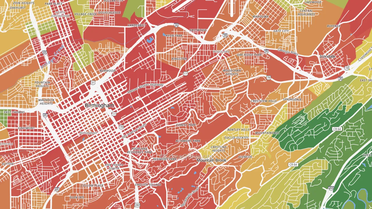 35222, AL Map of Drug-Related Crime Rates