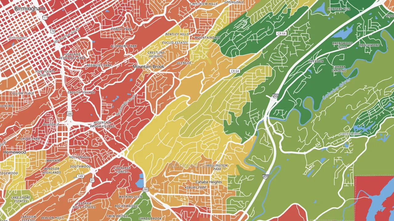 35223, AL Map of Drug-Related Crime Rates