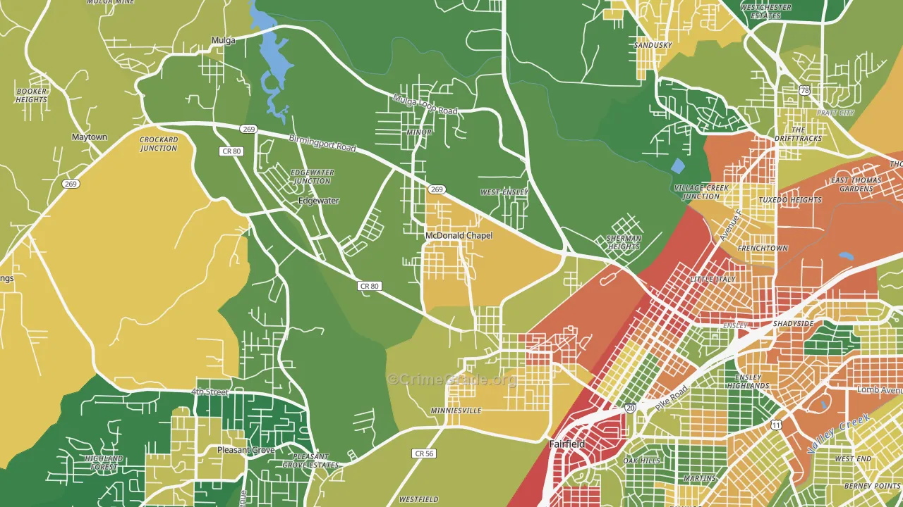 35224, AL Map of Drug-Related Crime Rates
